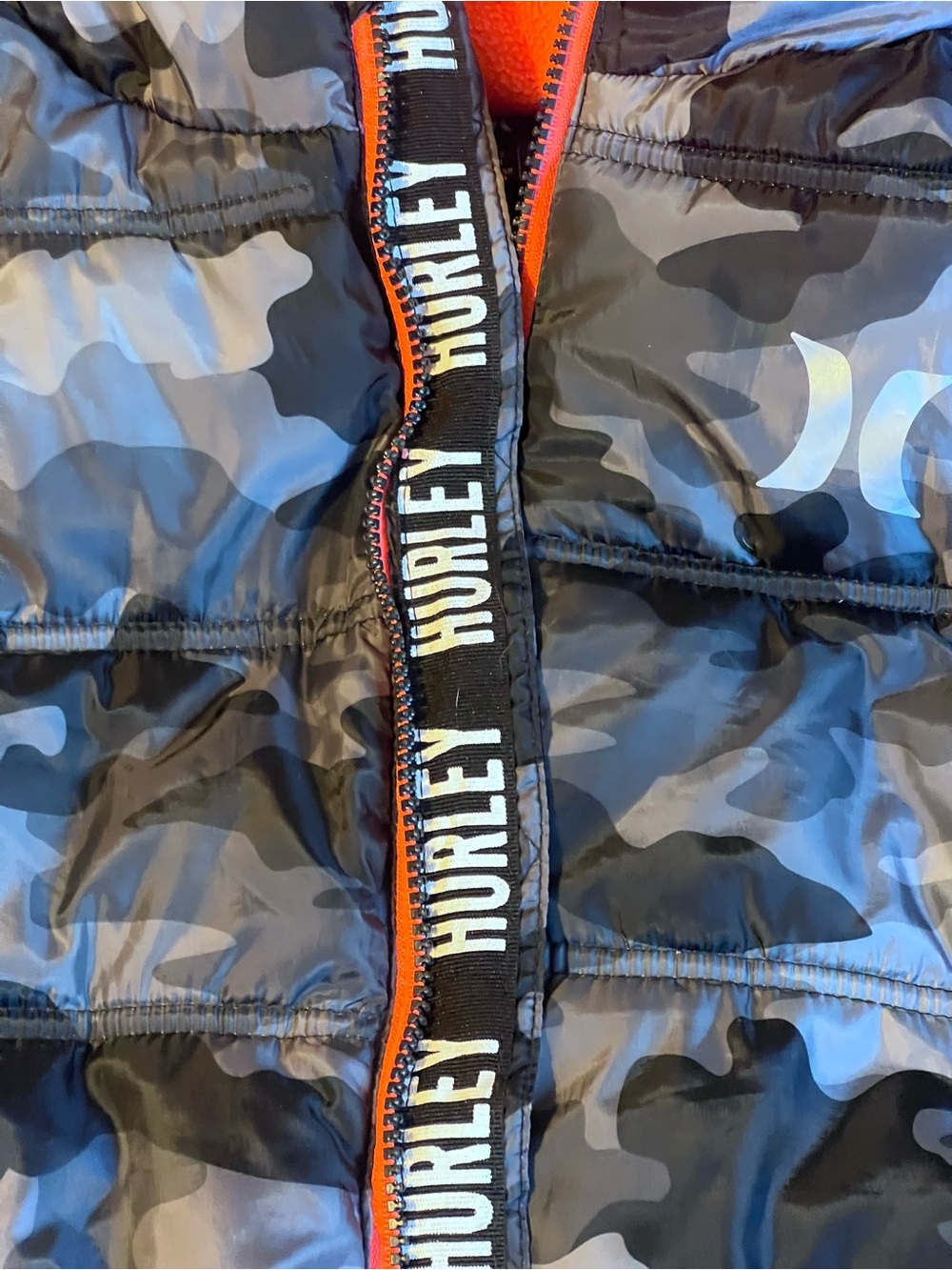Hurley Kids' Gray Camo Puffer Coat